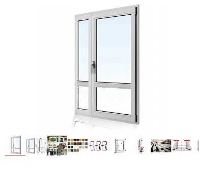 Terrassenfenster / Balkonfenster weiß 1400 x 2300 mm für 404,97 Euro Erfahrungen