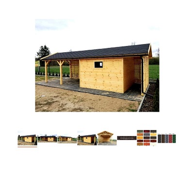 Holz-Gartenhaus mit Brennholzaufbewahrung und Terrasse für 2.551,89 Euro Erfahrungen