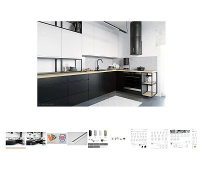 Trendige Einbauküche zweifarbig weiß / schwarz L-förmig für 1.482,36 Euro Erfahrungen
