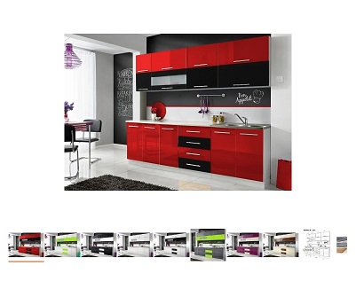 Moderne Küchenzeile rot Hochglanz für 418,46 Euro Erfahrungen