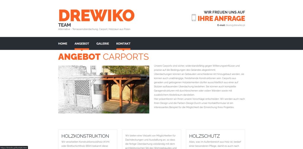 Drewiko polnische Holzcarports Erfahrungen