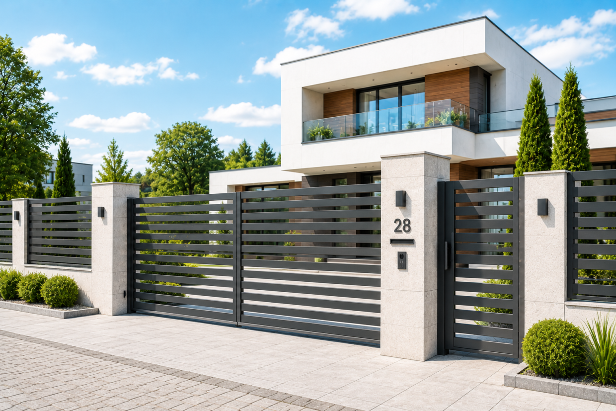 Hochwertige Zäune aus Polen mit modernem Design, langlebigen Materialien und eleganter Optik für exklusive Grundstücke.